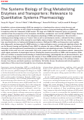 Cover page: The Systems Biology of Drug Metabolizing Enzymes and Transporters: Relevance to Quantitative Systems Pharmacology