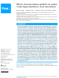 Cover page: Effects of preservation method on canine (Canis lupus familiaris) fecal microbiota