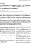 Cover page: Archaerhodopsin Voltage Imaging: Synaptic Calcium and BK Channels Stabilize Action Potential Repolarization at the Drosophila Neuromuscular Junction