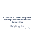 Cover page: A Synthesis of Climate Adaptation Planning Needs in Alaska Native Communities