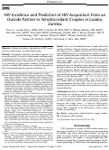 Cover page: HIV Incidence and Predictors of HIV Acquisition From an Outside Partner in Serodiscordant Couples in Lusaka, Zambia