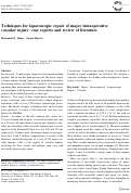 Cover page: Techniques for laparoscopic repair of major intraoperative vascular injury: case reports and review of literature