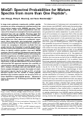 Cover page: MixGF: Spectral Probabilities for Mixture Spectra from more than One Peptide*