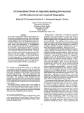 Cover page: A Connectionist Model of Alphabetic Spelling Developmnet and Developmental and Acquired Dysgraphia