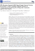 Cover page: AXL-Receptor Targeted 14FN3 Based Single Domain Proteins (Pronectins™) from 3 Synthetic Human Libraries as Components for Exploring Novel Bispecific Constructs against Solid Tumors