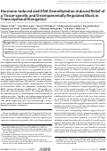 Cover page: Hormone-induced and DNA demethylation-induced relief of a tissue-specific and developmentally regulated block in transcriptional elongation.