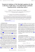 Cover page: Numerical solutions of the Rayleigh equations for the scattering of light from a two-dimensional randomly rough perfectly conducting surface.