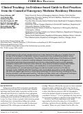 Cover page: Clinical Teaching: An Evidence-based Guide to Best Practices from the Council of Emergency Medicine Residency Directors