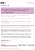 Cover page: Cabozantinib in hepatocellular carcinoma: results of a phase 2 placebo-controlled randomized discontinuation study