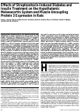 Cover page: Effects of streptozotocin-induced diabetes and insulin treatment on the hypothalamic melanocortin system and muscle uncoupling protein 3 expression in rats.