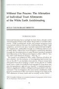 Cover page: Without Due Process: The Alienation of Individual Trust Allotments of the White Earth Anishinaabeg