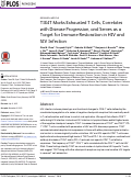 Cover page: TIGIT Marks Exhausted T Cells, Correlates with Disease Progression, and Serves as a Target for Immune Restoration in HIV and SIV Infection