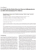 Cover page: Low Grade Islet but Marked Exocrine Pancreas Inflammation in an Adult with Autoimmune Pre-Diabetes