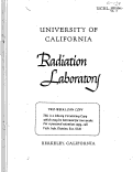 Cover page: PRODUCTION AND ISOLATION OF CARRIER-FREE RADIOISOTOPES