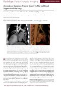 Cover page: Anomalous Systemic Arterial Supply to Normal Basal Segments of the Lung.