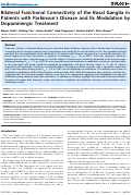 Cover page: Bilateral Functional Connectivity of the Basal Ganglia in Patients with Parkinson’s Disease and Its Modulation by Dopaminergic Treatment