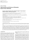 Cover page: Characteristics and Patterns of Metastatic Disease from Chordoma