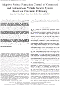 Cover page: Adaptive Robust Formation Control of Connected and Autonomous Vehicle Swarm System Based on Constraint Following