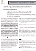 Cover page: Plasma proteome correlates of lipid and lipoprotein: biomarkers of metabolic diversity and inflammation in children of rural Nepal[S]