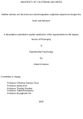 Cover page: Neither animals nor decisions are interchangeable; subjective experience shapes the brain and behavior