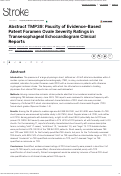 Cover page: Abstract TMP39: Paucity of Evidence-Based Patent Foramen Ovale Severity Ratings in Transesophageal Echocardiogram Clinical Reports