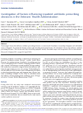 Cover page: Investigation of factors influencing inpatient antibiotic prescribing decisions in the Veterans’ Health Administration