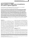 Cover page: Novel mutations in PXDN cause microphthalmia and anterior segment dysgenesis.