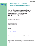 Cover page: Microgrids: An emerging paradigm for meeting building electricity and heat requirements 
efficiently and with appropriate energy quality