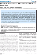 Cover page: Bitter Taste Stimuli Induce Differential Neural Codes in Mouse Brain