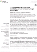 Cover page: Computational Approach to Identifying Universal Macrophage Biomarkers