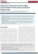 Cover page: Clinimetric Properties of the Fragile X‐associated Tremor Ataxia Syndrome Rating Scale