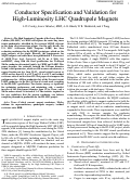 Cover page: Conductor Specification and Validation for High-Luminosity LHC Quadrupole Magnets