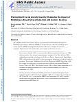 Cover page: Pre-treatment social anxiety severity moderates the impact of mindfulness-based stress reduction and aerobic exercise.