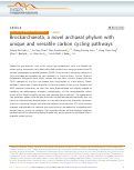 Cover page: Brockarchaeota, a novel archaeal phylum with unique and versatile carbon cycling pathways