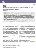 Cover page: Alcohol drinking and head and neck cancer risk: the joint effect of intensity and duration