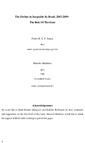 Cover page: The Decline in Inequality In Brazil, 2003-2009: The Role Of The State