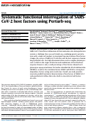 Cover page: Systematic functional interrogation of SARS-CoV-2 host factors using Perturb-seq.