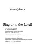 Cover page: Sing unto the Lord!