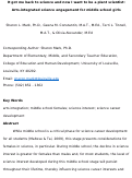 Cover page: It got me back to science and now I want to be a plant scientist: Arts-integrated science engagement for middle school girls