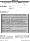 Cover page: Managing Agitation Associated with Schizophrenia and Bipolar Disorder in the Emergency Setting