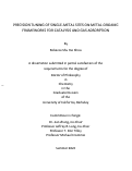 Cover page: PRECISION TUNING OF SINGLE-METAL SITES ON METAL-ORGANIC FRAMEWORKS FOR CATALYSIS AND GAS ADSORPTION