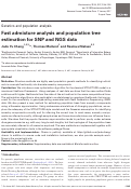 Cover page: Fast admixture analysis and population tree estimation for SNP and NGS data