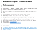 Cover page: Nanotechnology for coral reef conservation, restoration and rehabilitation