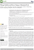 Cover page: Storage Stability and Flavor Change of Marinated Pork