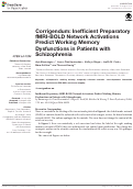 Cover page: Corrigendum: Inefficient Preparatory fMRI-BOLD Network Activations Predict Working Memory Dysfunctions in Patients with Schizophrenia