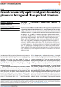 Cover page: Grand canonically optimized grain boundary phases in hexagonal close-packed titanium.