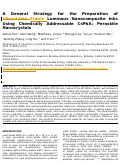 Cover page: General Strategy for the Preparation of Stable Luminous Nanocomposite Inks Using Chemically Addressable CsPbX3 Peroskite Nanocrystals