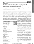 Cover page: Ultrathin Limit of Exchange Bias Coupling at Oxide Multiferroic/Ferromagnetic Interfaces