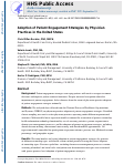 Cover page: Adoption of Patient Engagement Strategies by Physician Practices in the United States.