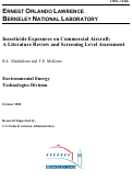 Cover page: Insecticide Exposures on Commercial Aircraft: A Literature Review and Screening Level Assessment